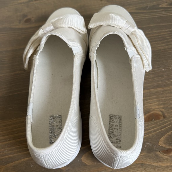 Keds Womens 8.5 White Bow Celebrations Triple Decker Platform Slip On Sneakers - Picture 6 of 8